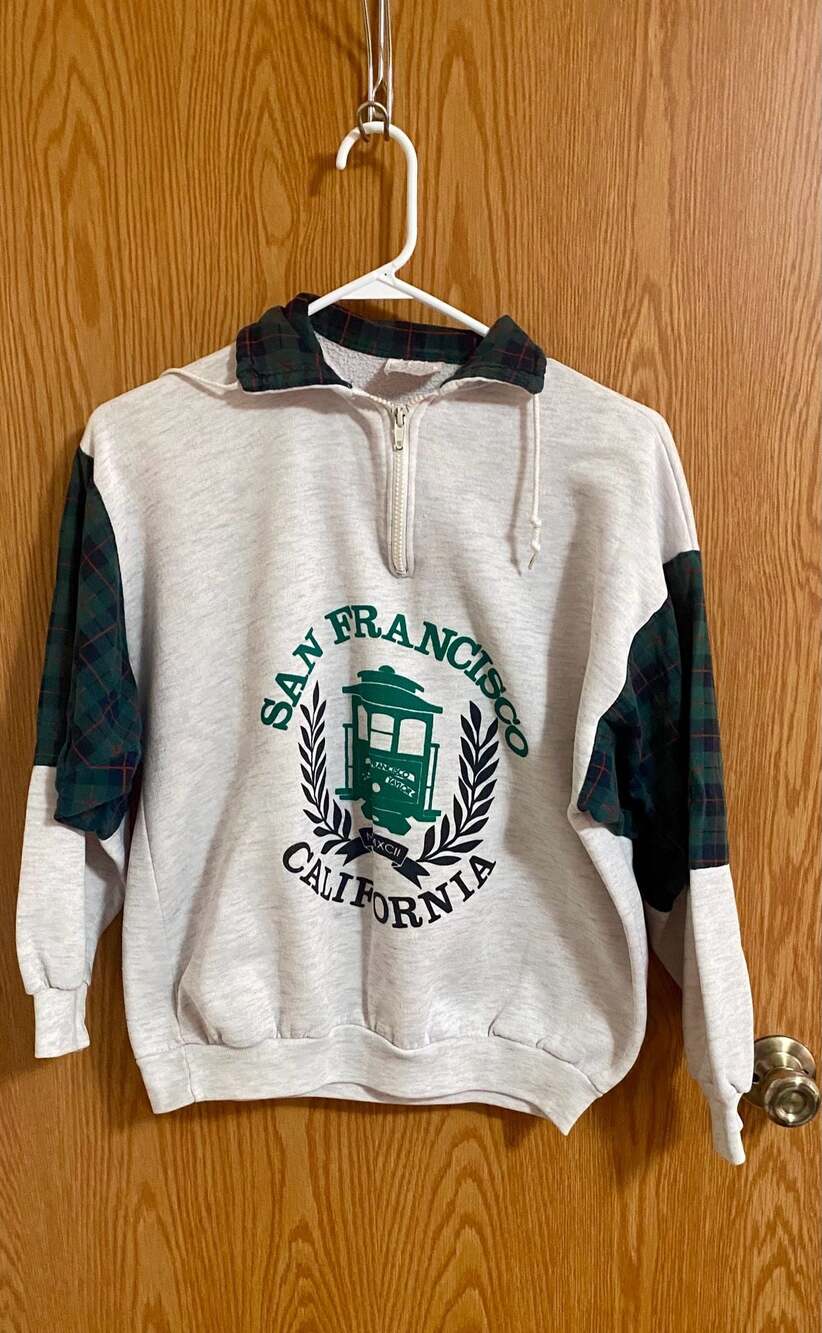 Vintage 90s San Francisco California Cable Car Quarter Zip Medium In USA